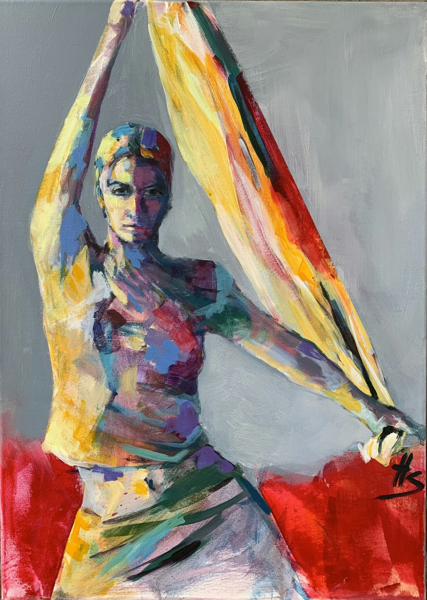 Artwork by Heike Schümann depicts a standing woman